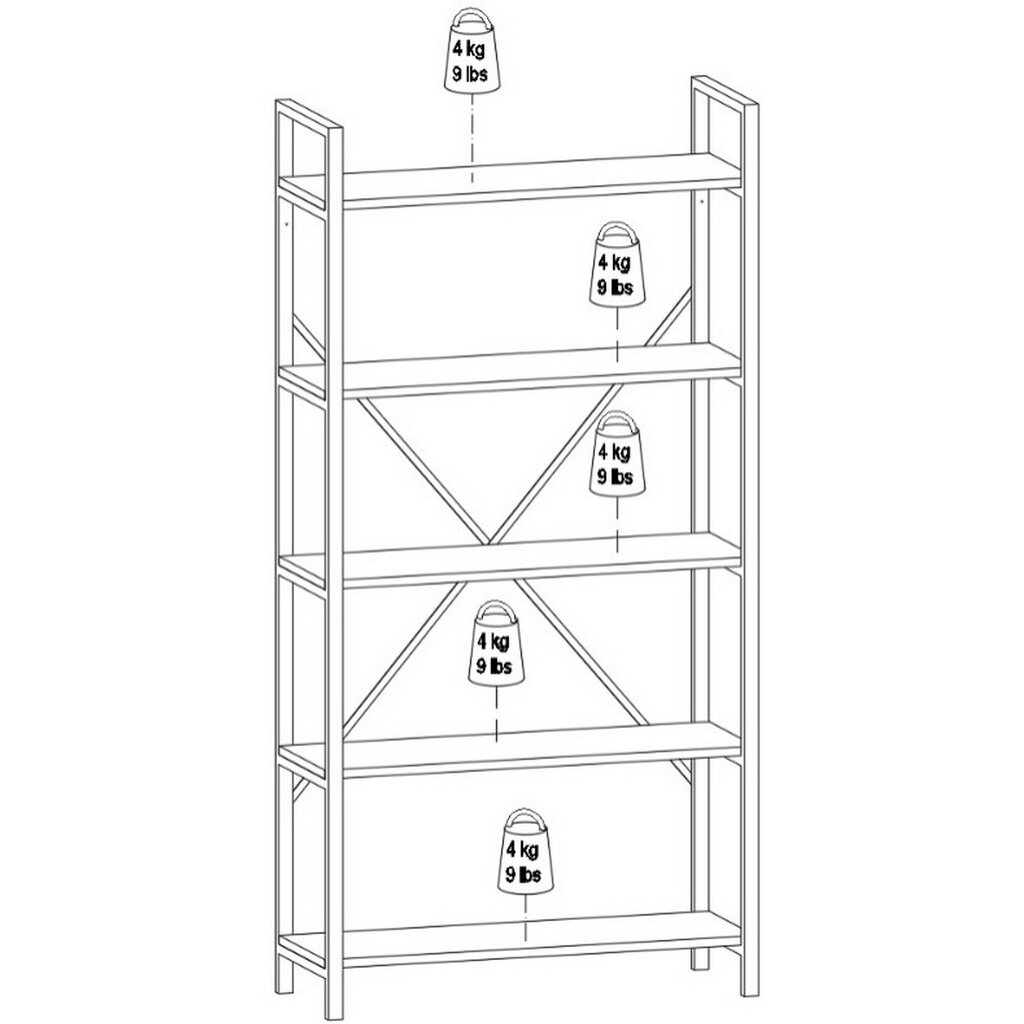 Hylly, Asir, 90x180x34 cm, ruskea hinta ja tiedot | Hyllyt | hobbyhall.fi