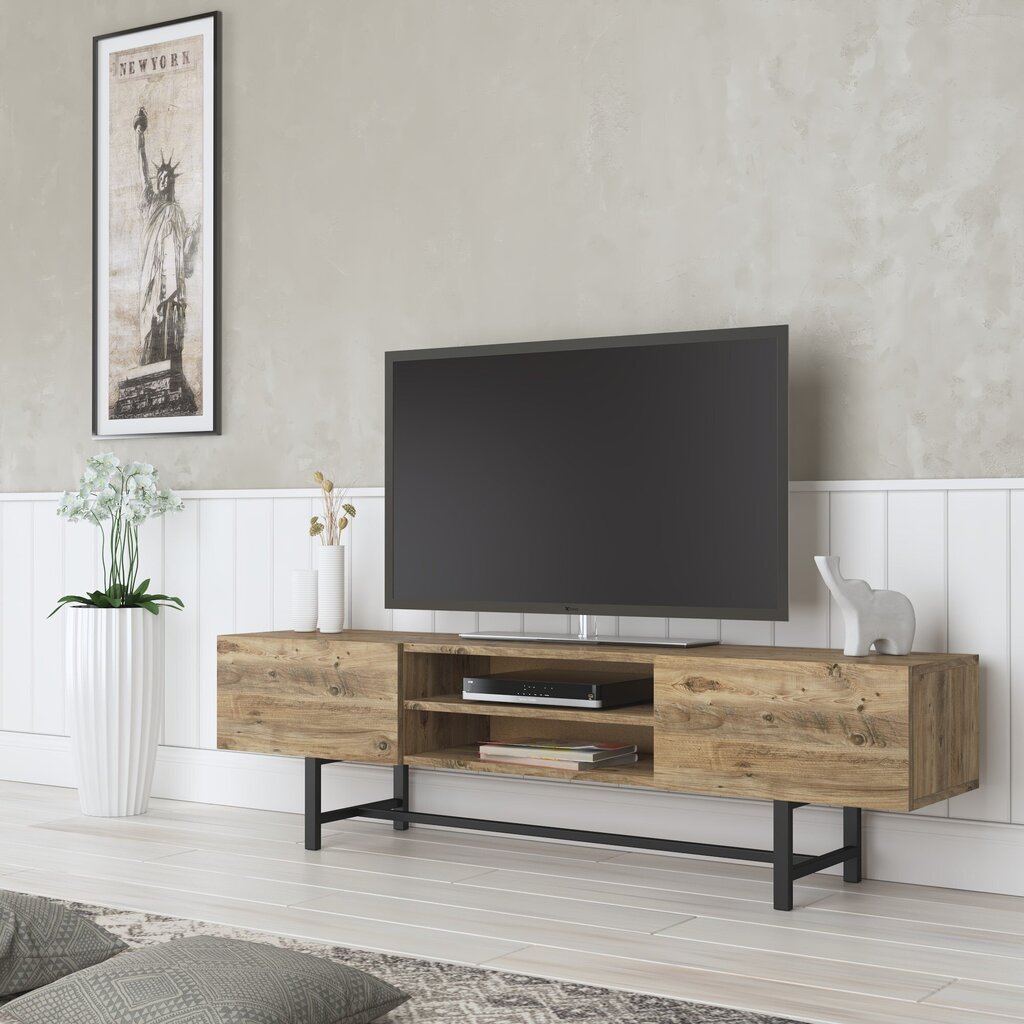 TV-taso, Asir, 160x45x33 cm, ruskea/musta hinta ja tiedot | TV-tasot | hobbyhall.fi