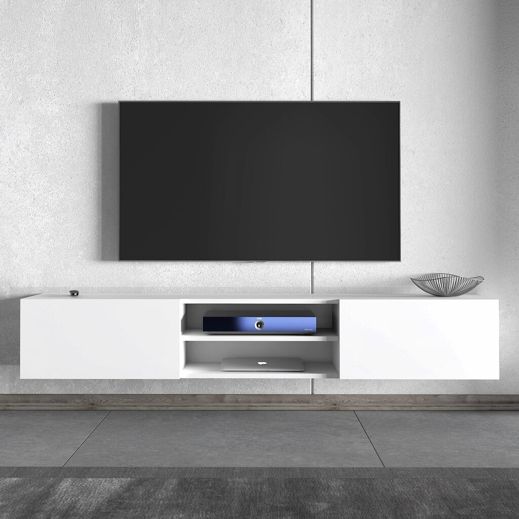 TV-taso, Asir, 180x30x32 cm, valkoinen hinta ja tiedot | TV-tasot | hobbyhall.fi