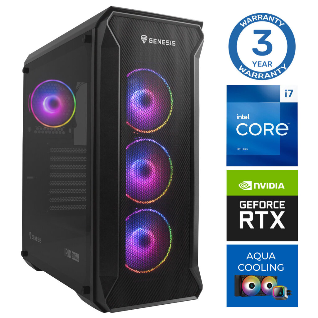 Intop Aqua i7-14700F 32GB DDR5 500SSD M.2 NVME RTX4070 12GB no-OS hinta ja tiedot | Pöytätietokoneet | hobbyhall.fi