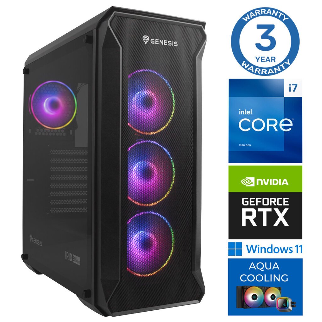 Intop Aqua i7-14700F 16GB DDR5 1TB SSD M.2 NVME+2TB RTX4070 12GB WIN11 hinta ja tiedot | Pöytätietokoneet | hobbyhall.fi