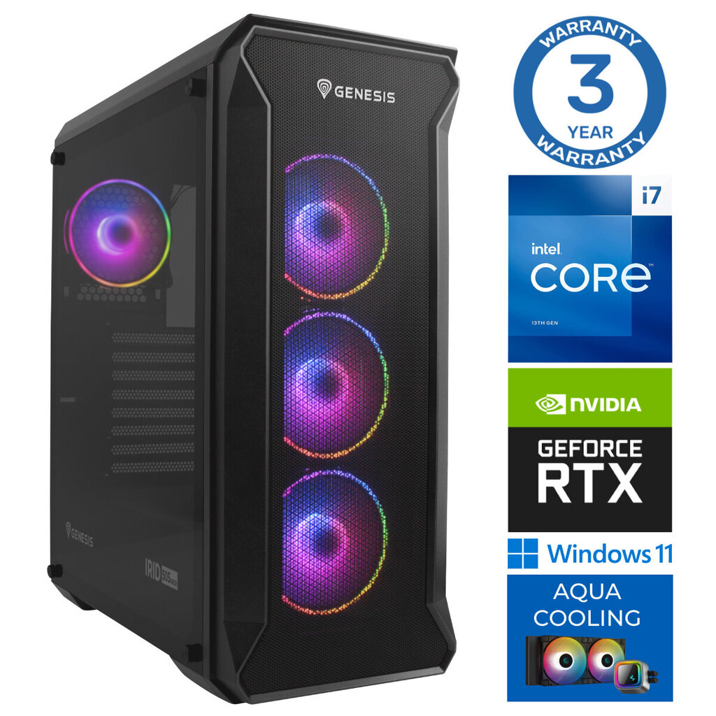 Intop Aqua i7-14700F 16GB DDR5 2TB SSD M.2 NVME+2TB RTX4070 12GB WIN11 hinta ja tiedot | Pöytätietokoneet | hobbyhall.fi