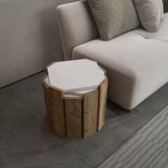 Sohvapöytä, Asir, 44,5x41x44,5 cm, valkoinen/ruskea hinta ja tiedot | Sohvapöydät | hobbyhall.fi