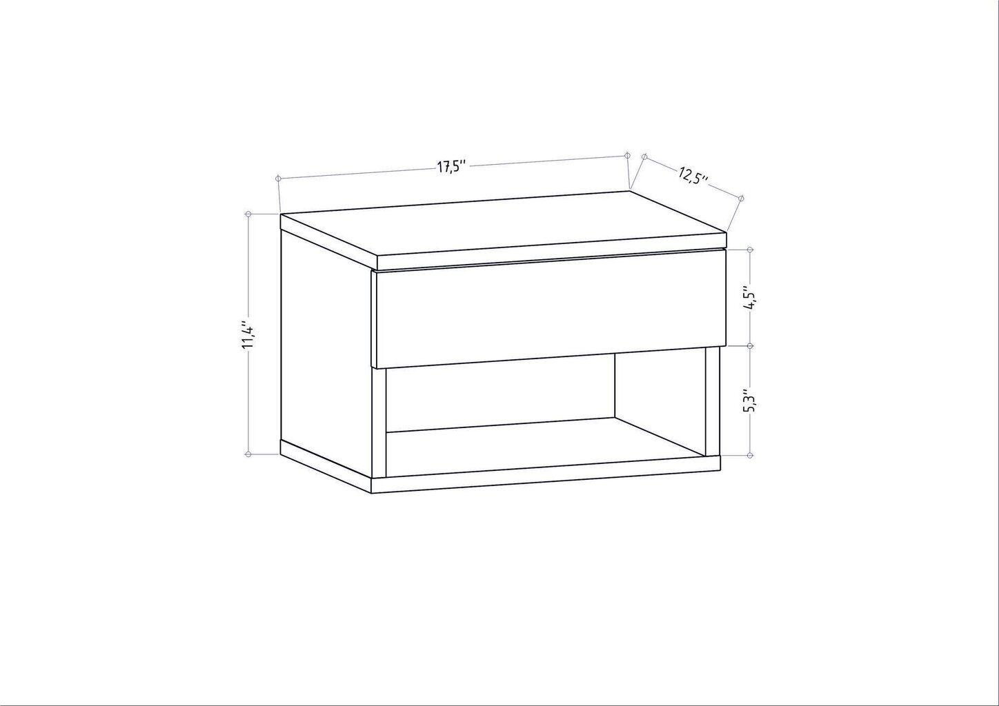 Yöpöytä, Asir, 44,6x29x31,9 cm, beige hinta ja tiedot | Yöpöydät | hobbyhall.fi