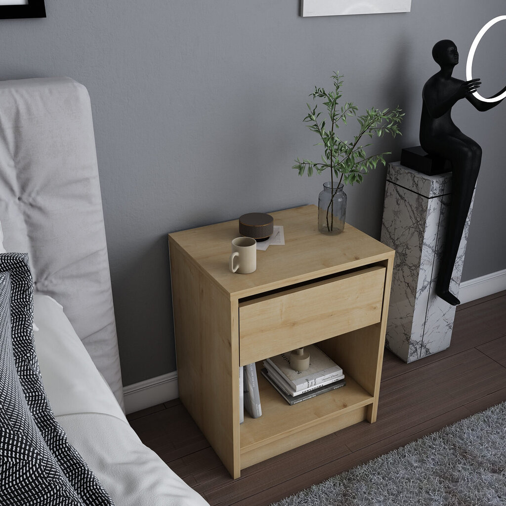 Yöpöytä, Asir, 44,6x35,9x52,8 cm, ruskea hinta ja tiedot | Yöpöydät | hobbyhall.fi