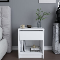 Yöpöytä, Asir, 44,6x35,9x52,8 cm, valkoinen hinta ja tiedot | Yöpöydät | hobbyhall.fi