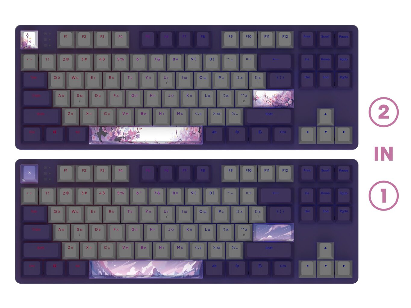 Näppäimistö Dark Project One - 87 Violet Horizons RGB ANSI (ENG/UA) hinta ja tiedot | Näppäimistöt | hobbyhall.fi