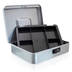 Metallinen kassalaatikko 30 cm, hopea hinta ja tiedot | Kassakaapit | hobbyhall.fi