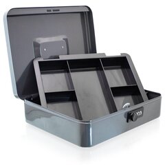 Metallinen kassalaatikko 30 cm, hopea hinta ja tiedot | Kassakaapit | hobbyhall.fi
