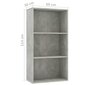 vidaXL 3-tasoinen kirjahylly betoninharmaa 60x30x114 cm lastulevy hinta ja tiedot | Hyllyt | hobbyhall.fi