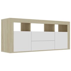 vidaXL TV-taso valkoinen ja Sonoma-tammi 120x30x50 cm lastulevy hinta ja tiedot | TV-tasot | hobbyhall.fi