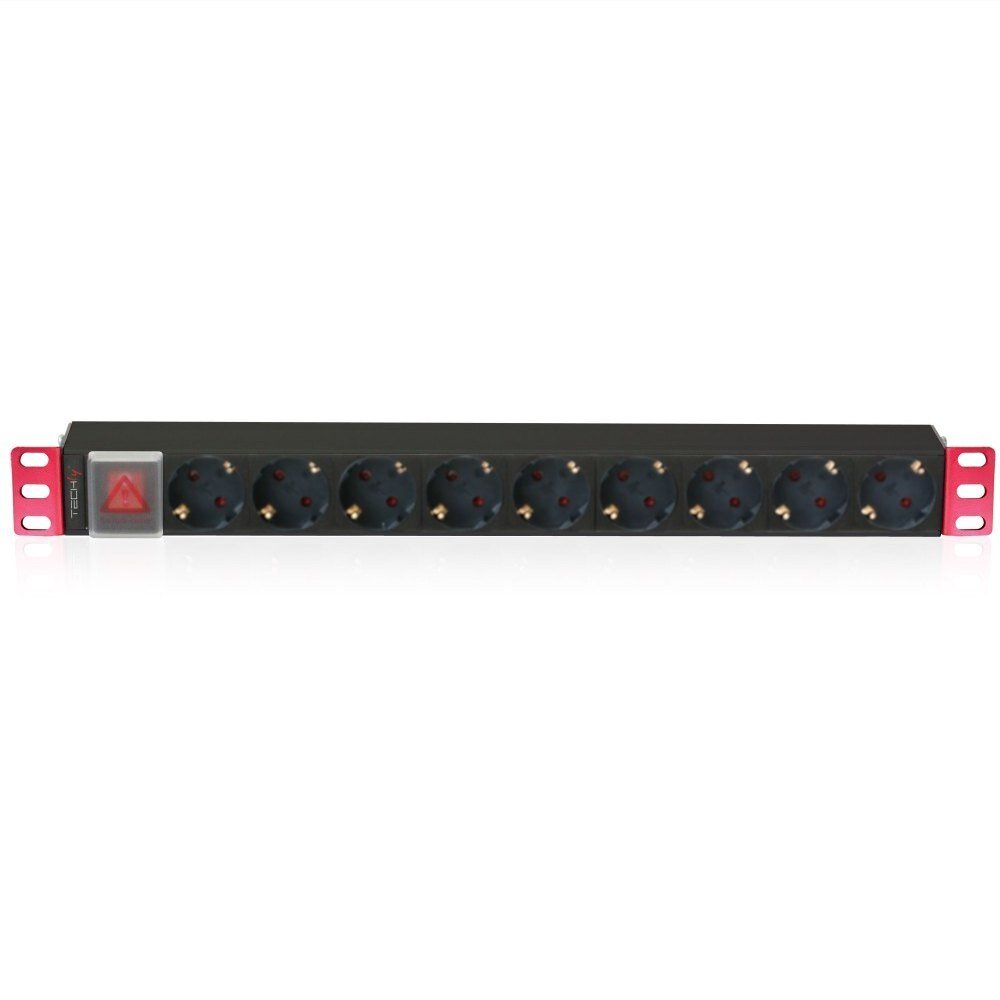 Virtalähde Techly Pro PDU 19” 1U 9xSchuko, 250V/16A, 2m kaapeli hinta ja tiedot | Virtalähteet | hobbyhall.fi