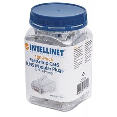 Pistokkeet Intellinet RJ45 Cat6 UTP, 100 kpl hinta ja tiedot | Komponenttien lisätarvikkeet | hobbyhall.fi