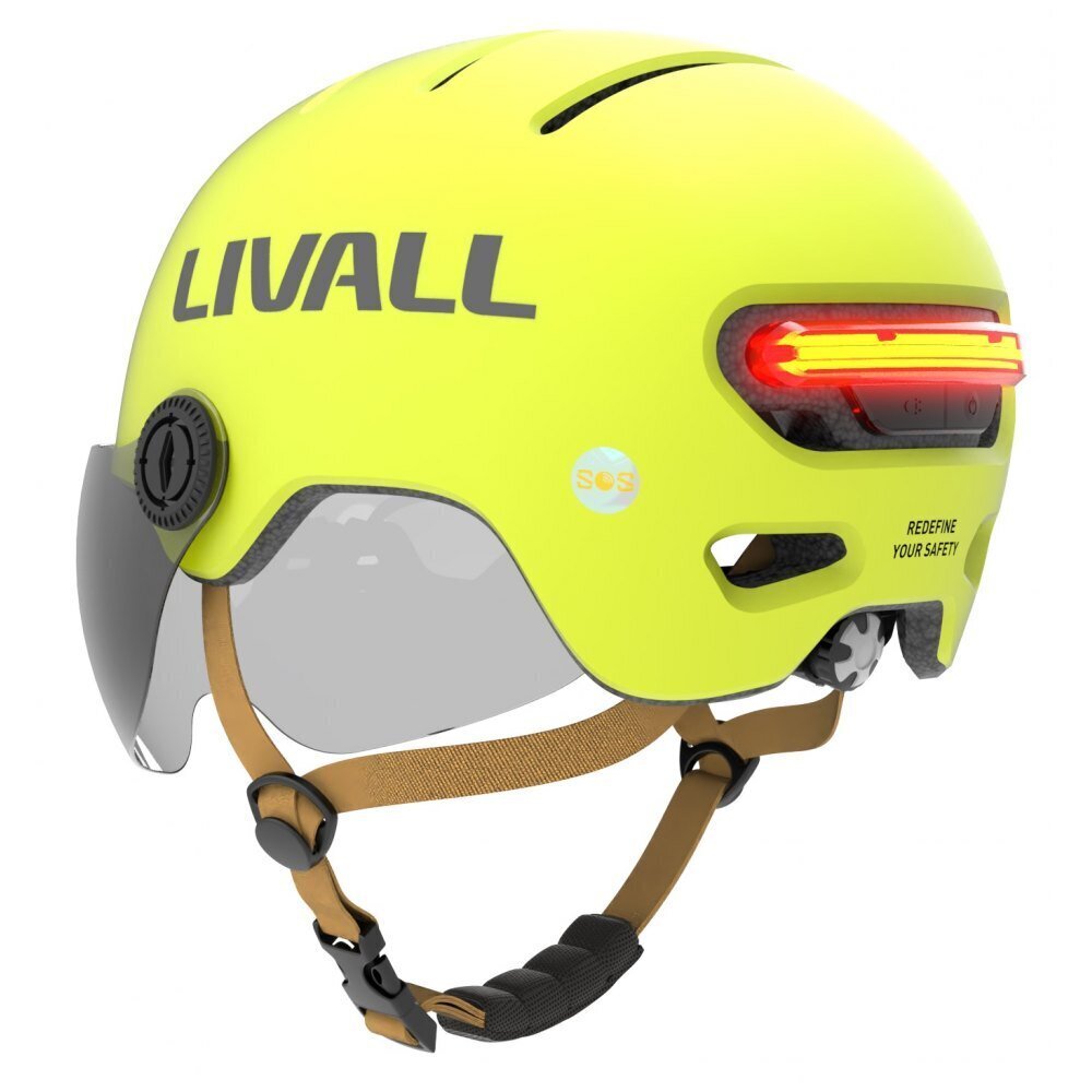 Smart Livall L23, M, SOS-putoamisanturi ja LED, keltainen hinta ja tiedot | Kypärät | hobbyhall.fi