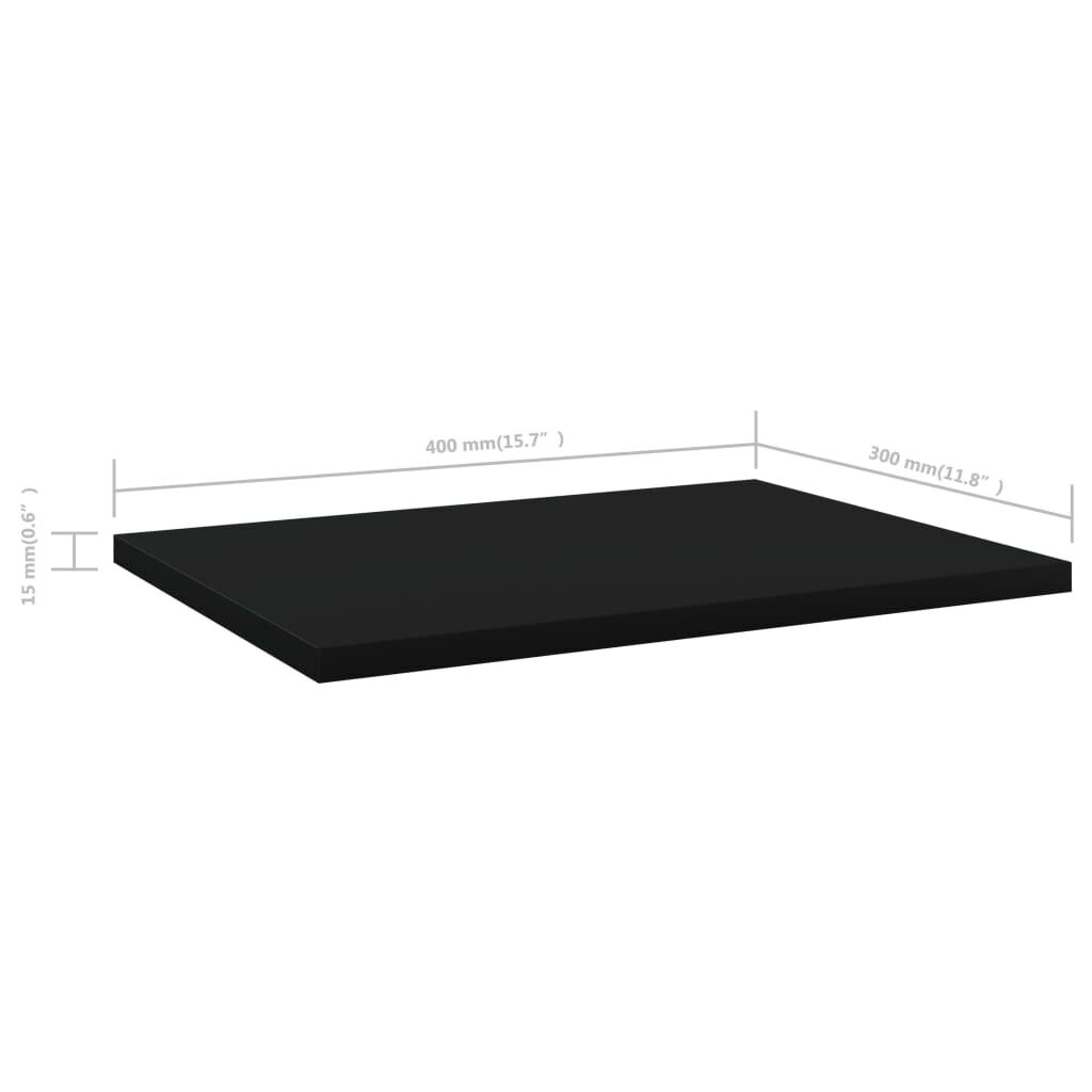 vidaXL Kirjahyllytasot 4 kpl musta 40x30x1,5 cm lastulevy hinta ja tiedot | Hyllyt | hobbyhall.fi