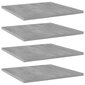 vidaXL Kirjahyllytasot 4 kpl betoninharmaa 40x40x1,5 cm lastulevy hinta ja tiedot | Hyllyt | hobbyhall.fi