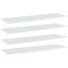 vidaXL Kirjahyllytasot 4 kpl korkeakiilto valk 100x30x1,5cm lastulevy hinta ja tiedot | Hyllyt | hobbyhall.fi