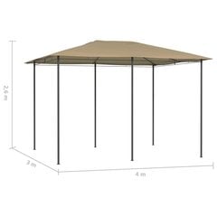 vidaXL Huvimaja 3x4x2,6 m harmaanruskea 160 g/m² hinta ja tiedot | Puutarhapaviljongit | hobbyhall.fi