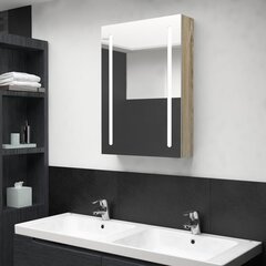 vidaXL LED kylpyhuoneen peilikaappi tammi 50x13x70 cm hinta ja tiedot | Kylpyhuonekaapit | hobbyhall.fi