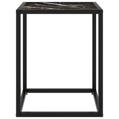 vidaXL Sohvapöytä musta mustalla marmorilasilla 40x40x50 cm hinta ja tiedot | Sohvapöydät | hobbyhall.fi