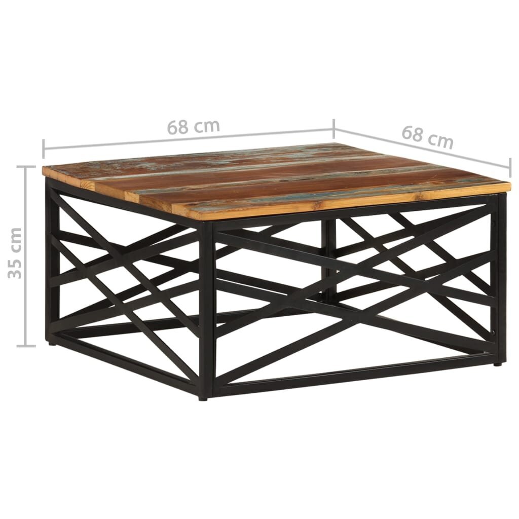 vidaXL Sohvapöytä 68x68x35 cm kierrätetty täyspuu hinta ja tiedot | Sohvapöydät | hobbyhall.fi
