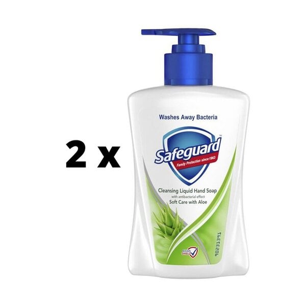 Nestemäinen käsisaippua Safeguard Aloe, 225ml x 2 kpl. paketti