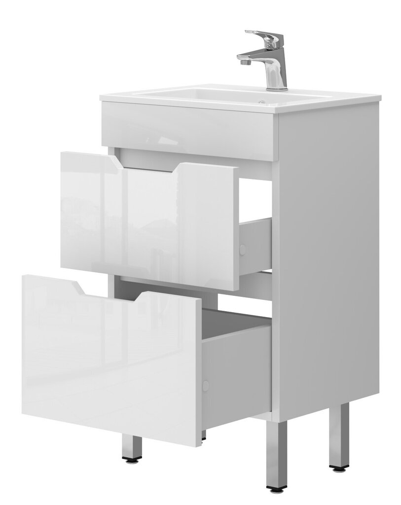 Kylpyhuonekaappi pesualtaalla Euroliux Stefanija ST2-60, valkoinen hinta ja tiedot | Kylpyhuonekaapit | hobbyhall.fi