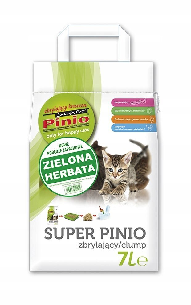 Paakkuuntuva kissanhiekka Super Pinio Clumping Crumble Green Tea 7 l hinta ja tiedot | Kissanhiekka | hobbyhall.fi