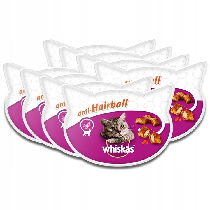 Whiskas Anti-hairball kissoille turkkia puhdistavalla vaikutuksella, 8 x 50 g hinta ja tiedot | Kissan herkut | hobbyhall.fi