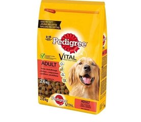 Pedigree-koiranruoka, naudanliha ja siipikarja, 2,6 kg hinta ja tiedot | Koiran kuivaruoka | hobbyhall.fi
