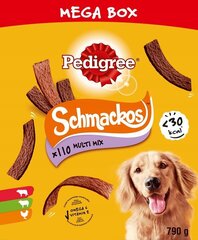 Pedigree Mega Box Schmackos ravinto koirille naudan-, karitsan- ja siipikarjan makuinen, 5x158 g hinta ja tiedot | Pedigree Lemmikit | hobbyhall.fi