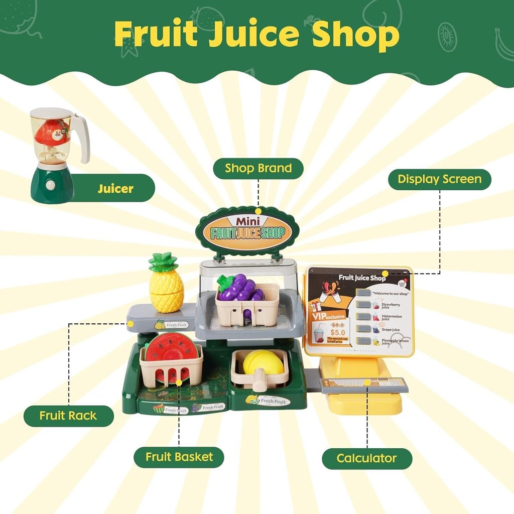 Leikkisetti Fruit Juice Shop hinta ja tiedot | Tyttöjen lelut | hobbyhall.fi