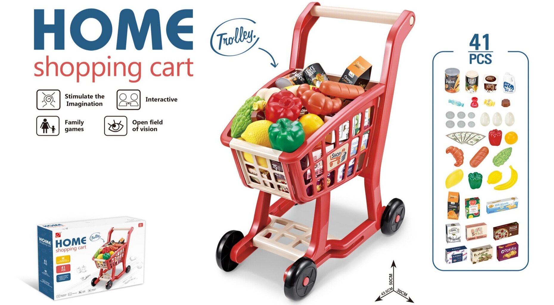 Ruokakaupan kärry Shopping Cart hinta ja tiedot | Tyttöjen lelut | hobbyhall.fi