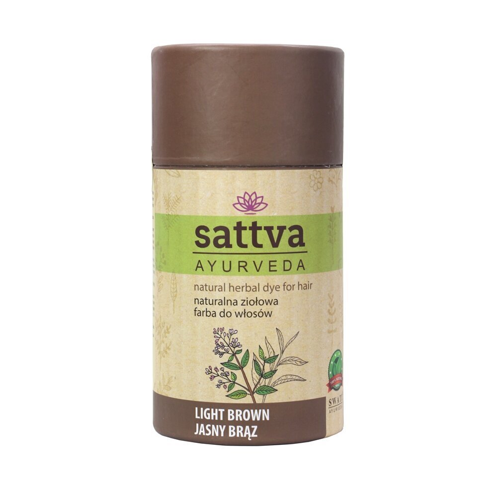 Kasviperäinen vaaleanruskea hiusväri Light Brown Sattva Ayurveda, 150 g hinta ja tiedot | Hiusvärit | hobbyhall.fi