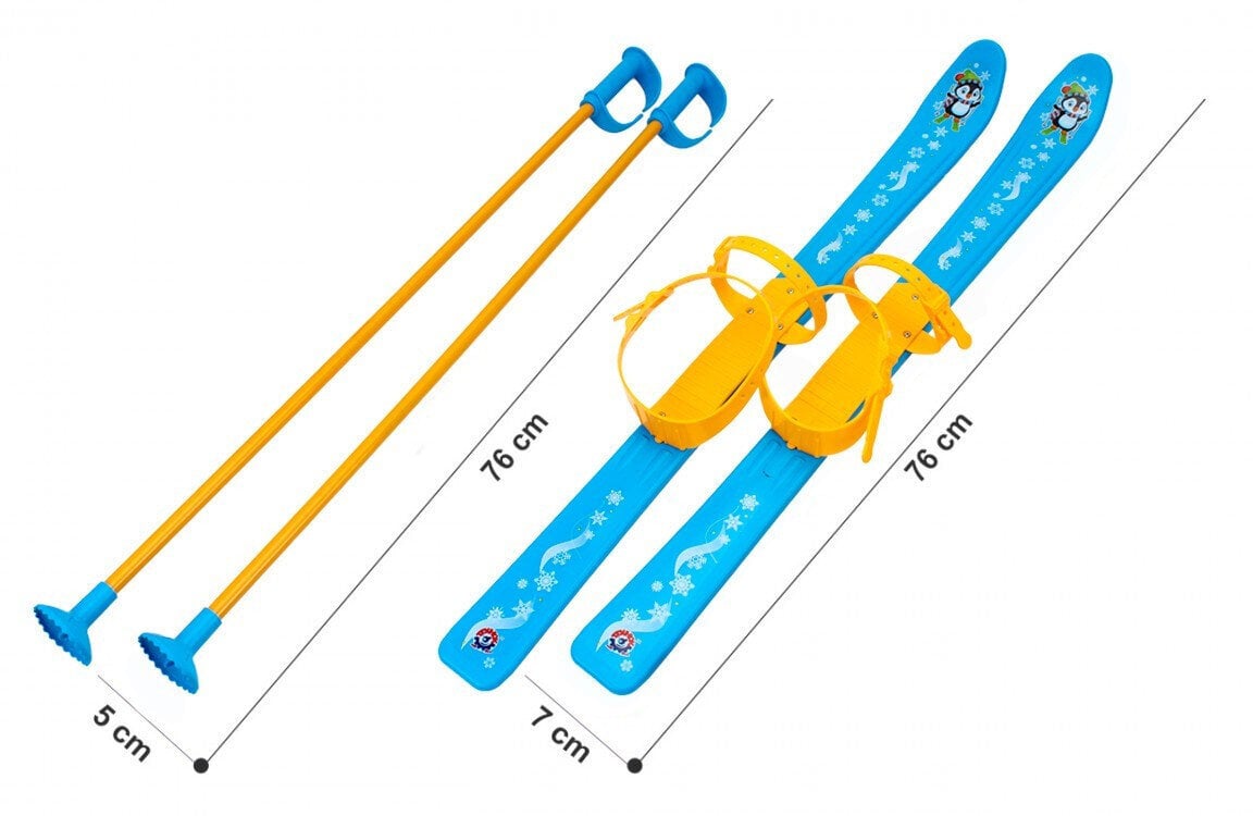 Lasten muovisukset 76cm + suksisauvat hinta ja tiedot | Sukset | hobbyhall.fi