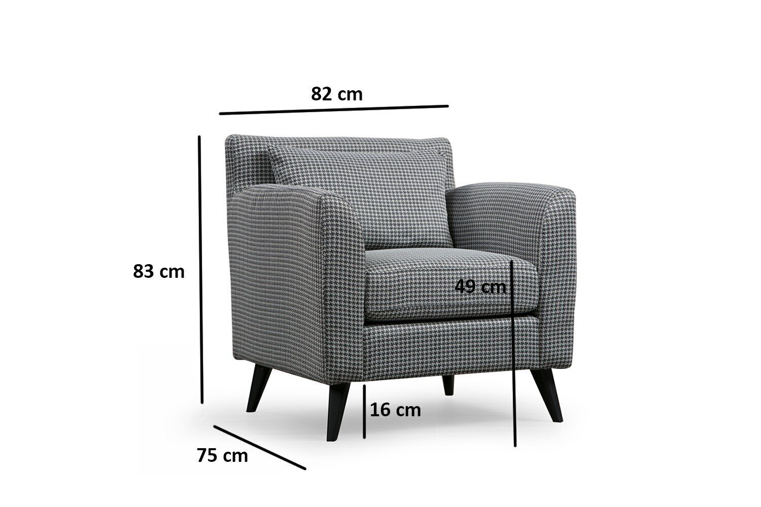 Kalune Design Nordic-nojatuoli, musta/valkoinen hinta ja tiedot | Nojatuolit | hobbyhall.fi