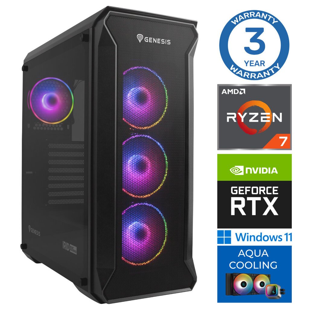 Intop Aqua Ryzen 7 7700X 64GB DDR5 2TB SSD M.2 NVME RTX4070 SUPER 12GB WIN11Pro hinta ja tiedot | Pöytätietokoneet | hobbyhall.fi