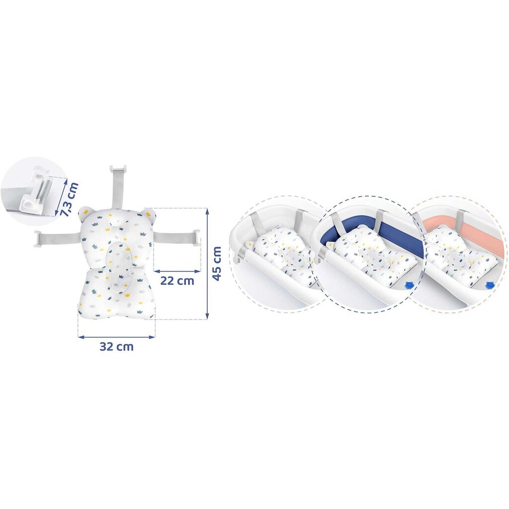 Vauvan kylpytyyny, Ricokids, valkoinen/sininen hinta ja tiedot | Kylpyvälineet | hobbyhall.fi