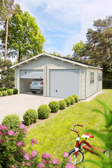 Autotalli Roger 28,4 m² kahdelle autolle nosto-ovilla hinta ja tiedot | Piharakennukset | hobbyhall.fi