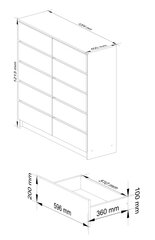 Akord K120 10SZSZ lipasto, punainen hinta ja tiedot | Akord Olohuoneen kalusteet | hobbyhall.fi