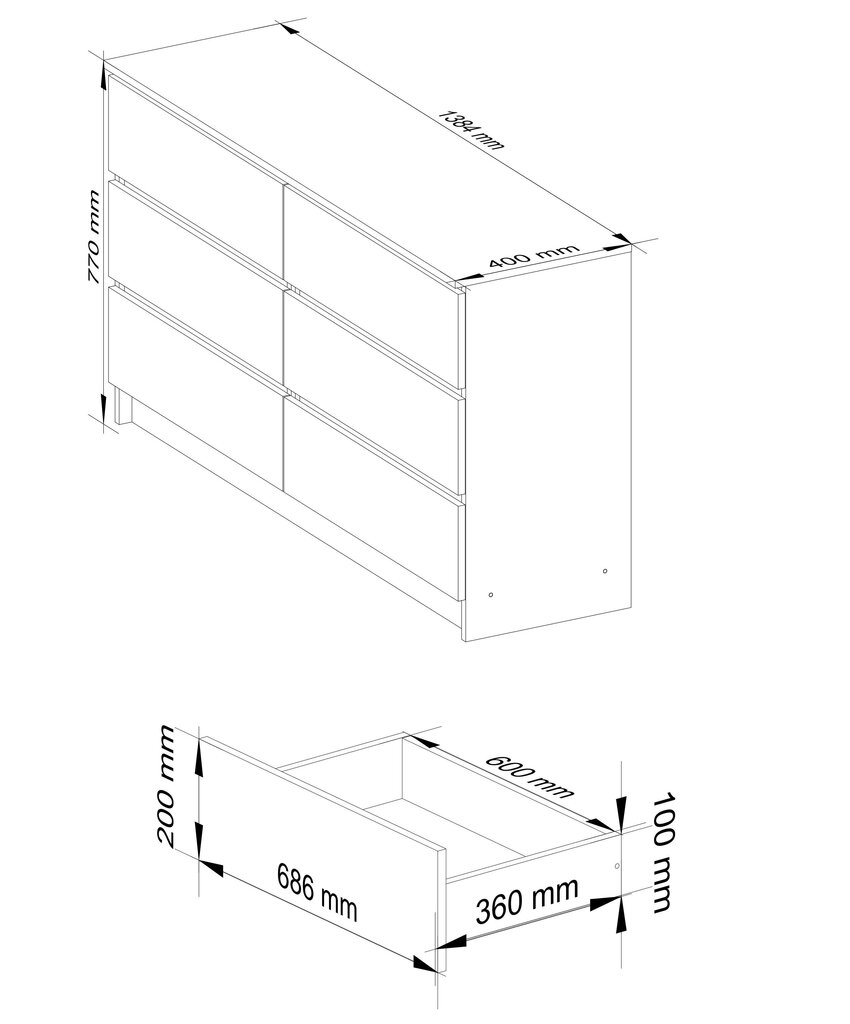 Lipasto Accord K140 6SZSZ, tanko hinta ja tiedot | Lipastot | hobbyhall.fi