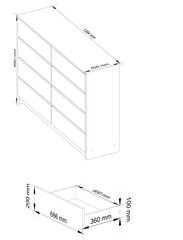 Akord K140 8SZSZ lipasto, punainen hinta ja tiedot | Lipastot | hobbyhall.fi