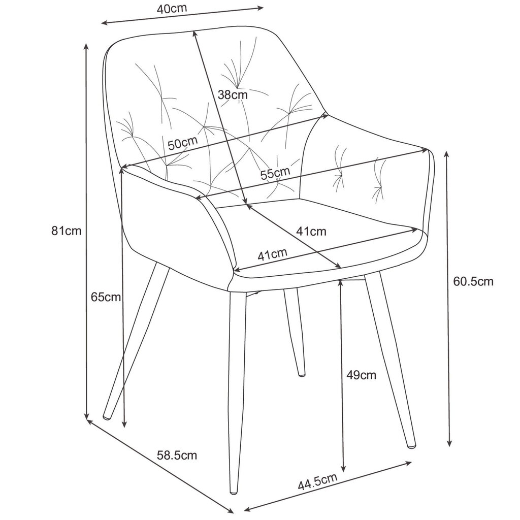 2 tuolin sarja Akord SJ.030, musta hinta ja tiedot | Ruokapöydän tuolit | hobbyhall.fi
