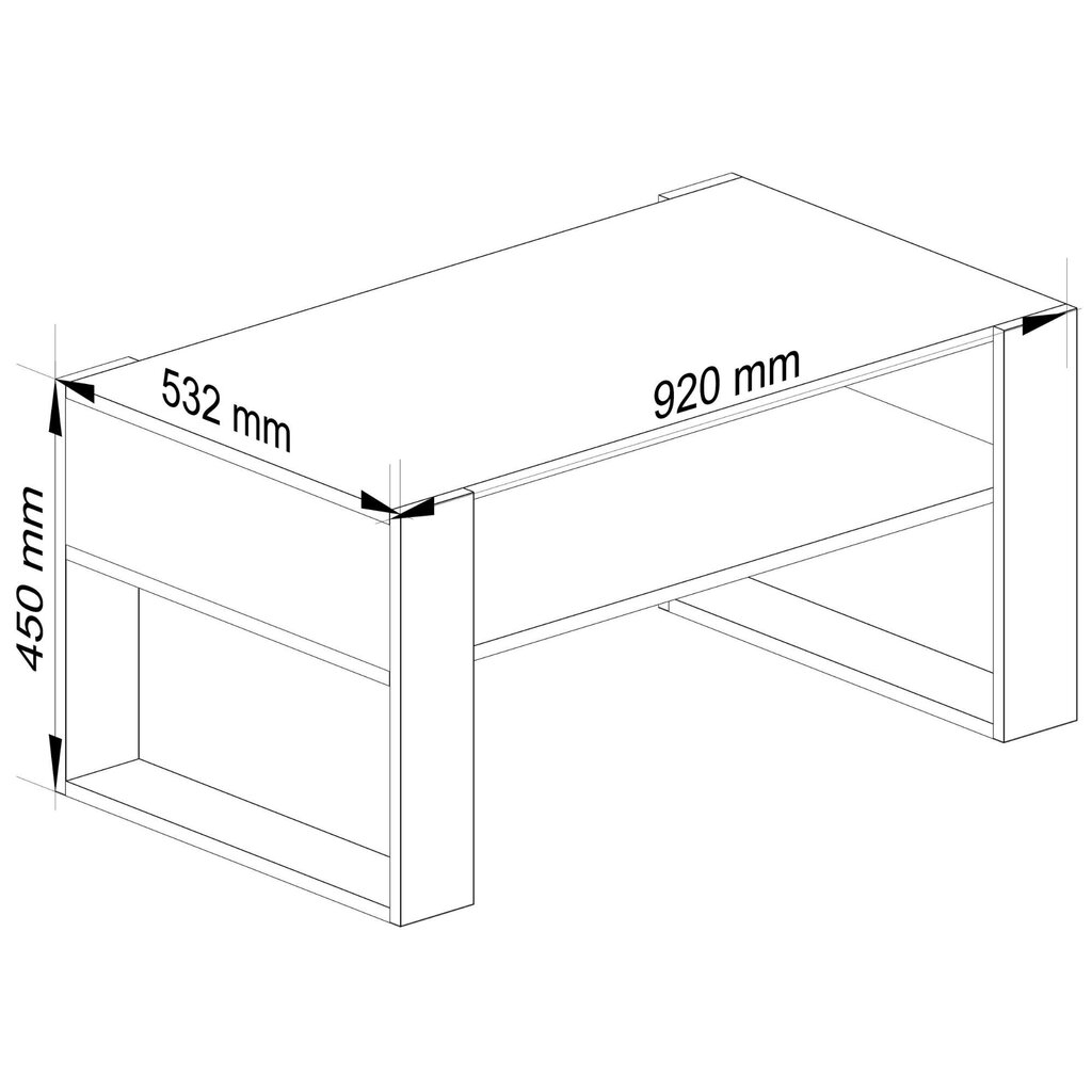 Sohvapöytä Akord Domi, ruskea/musta hinta ja tiedot | Sohvapöydät | hobbyhall.fi