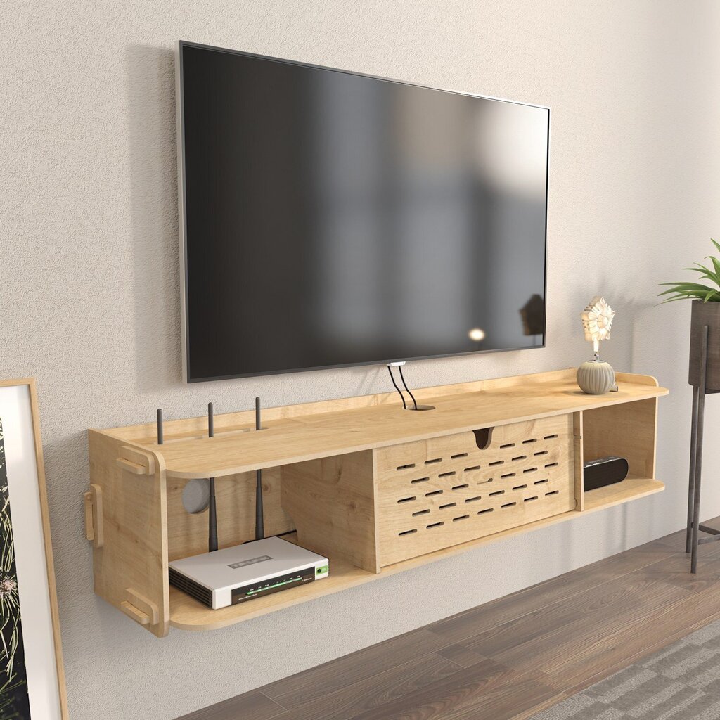 TV-taso, Asir, 116,5x19,5x24,5 cm, beige hinta ja tiedot | TV-tasot | hobbyhall.fi