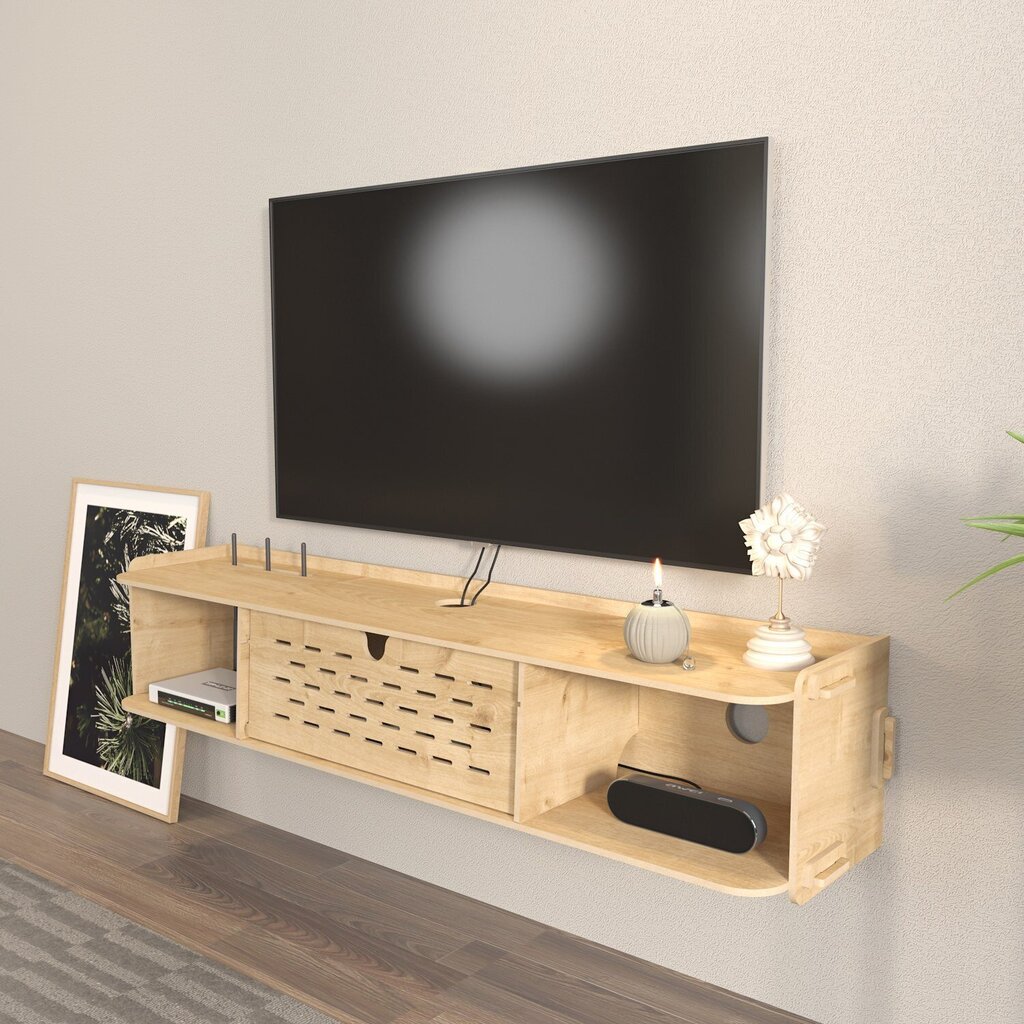 TV-taso, Asir, 116,5x19,5x24,5 cm, beige hinta ja tiedot | TV-tasot | hobbyhall.fi