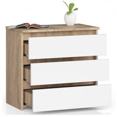 Yöpöytä NORE CL3 60 cm, tammen väri / valkoinen hinta ja tiedot | Yöpöydät | hobbyhall.fi
