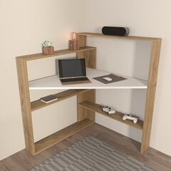 Pöytä, Asir, 93,6x114 cm, tummanruskea/valkoinen hinta ja tiedot | Tietokonepöydät ja työpöydät | hobbyhall.fi