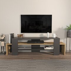 TV-taso, Asir, 150x45x35 cm, musta/ruskea hinta ja tiedot | TV-tasot | hobbyhall.fi