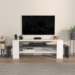 TV-taso, Asir, 150x45x35 cm, valkoinen/harmaa hinta ja tiedot | TV-tasot | hobbyhall.fi
